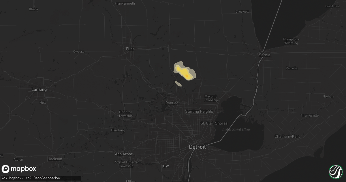 Hail map in Lake Orion, MI on June 21, 2025