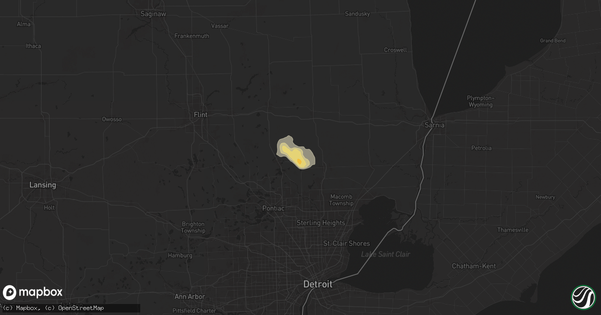 Hail map in Leonard, MI on June 21, 2025