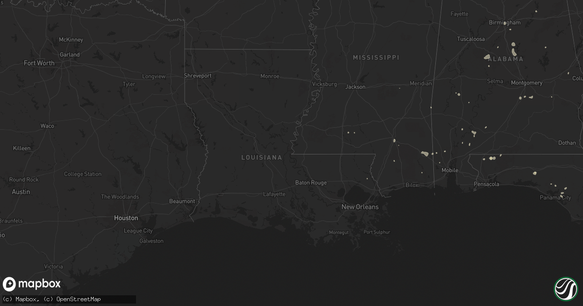 Hail map in Louisiana on June 21, 2025