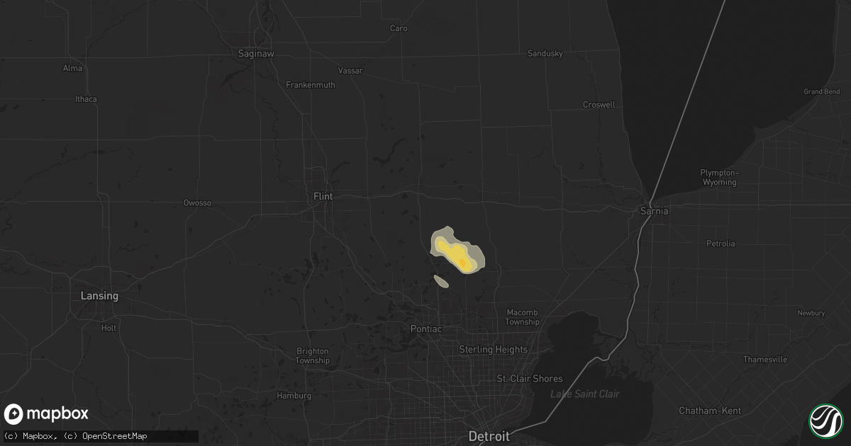 Hail map in Metamora, MI on June 21, 2025