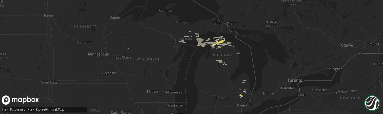 Hail map in Michigan on June 21, 2025