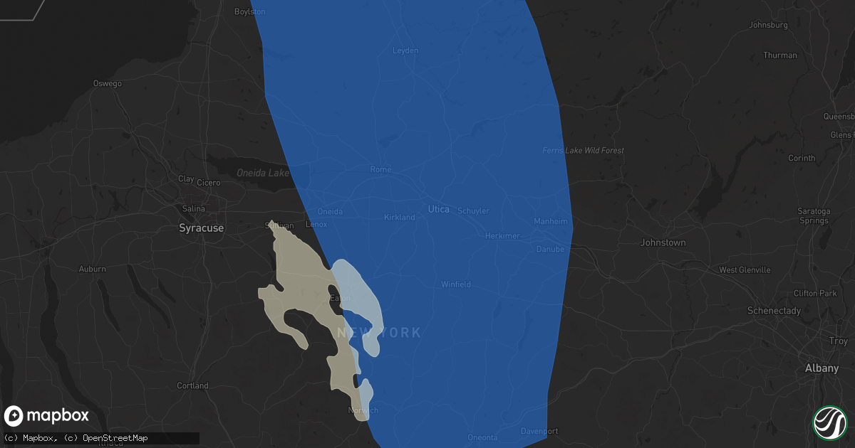 Hail map in New Hartford, NY on June 21, 2025