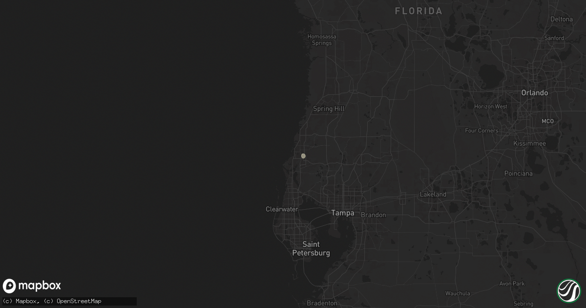 Hail map in New Port Richey, FL on June 21, 2025