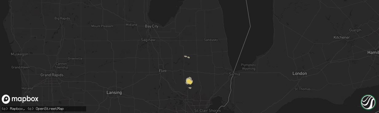 Hail map in North Branch, MI on June 21, 2025