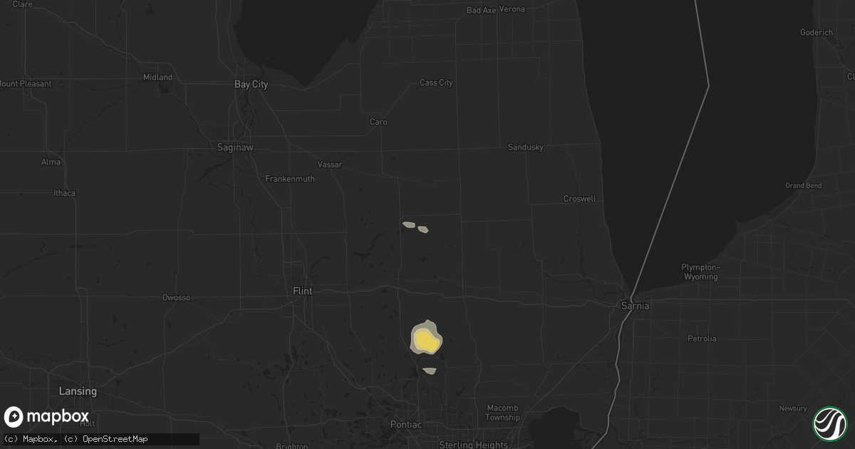 Hail map in North Branch, MI on June 21, 2025