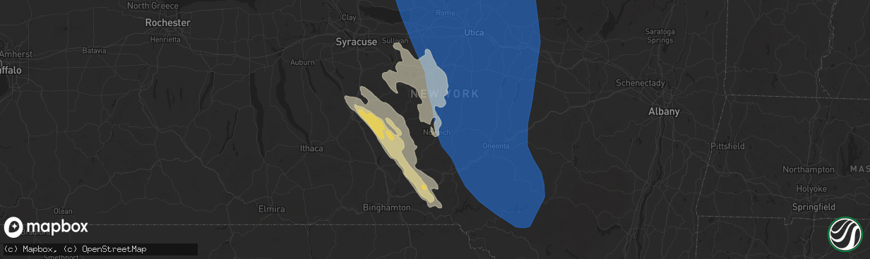 Hail map in Norwich, NY on June 21, 2025