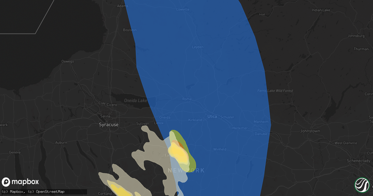 Hail map in Rome, NY on June 21, 2025