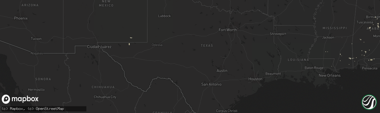 Hail map in Texas on June 21, 2025