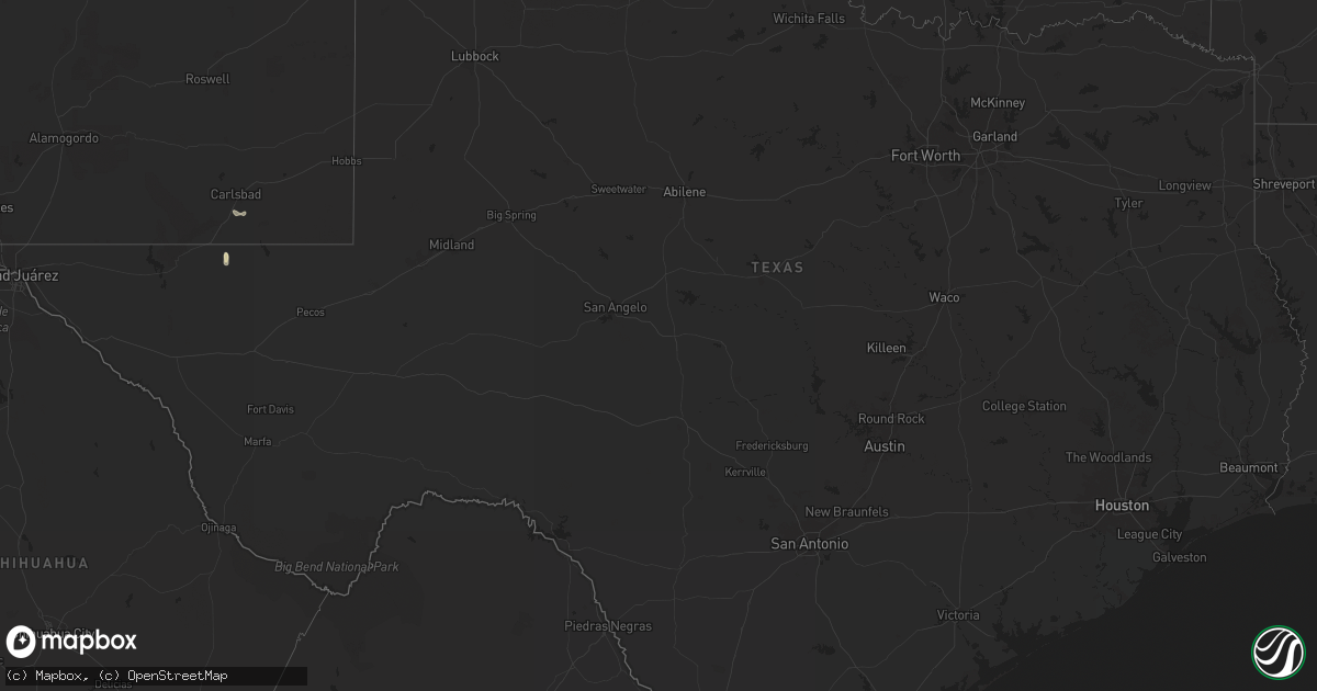 Hail map in Texas on June 21, 2025