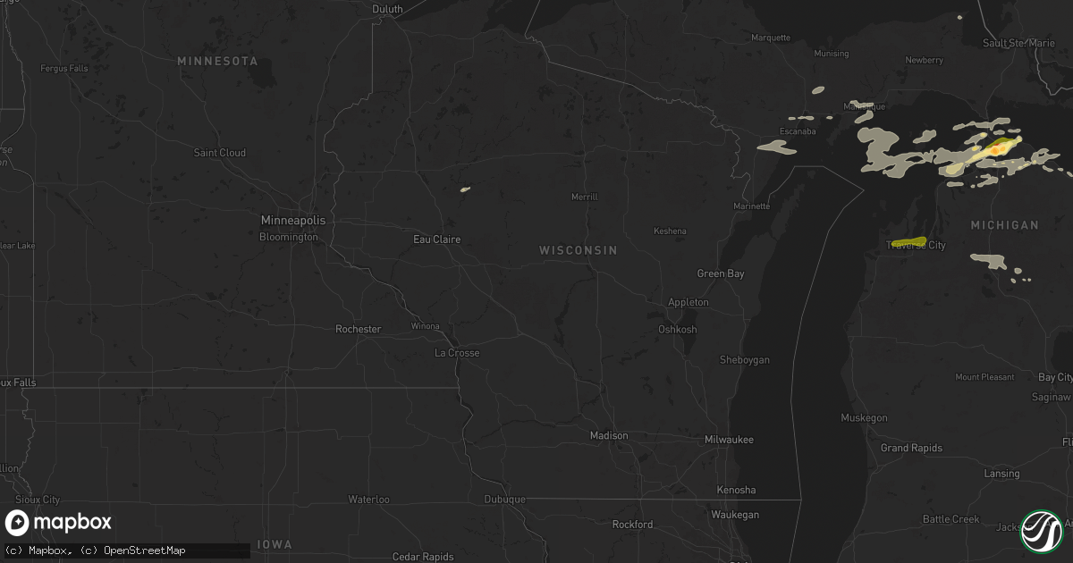 Hail map in Wisconsin on June 21, 2025
