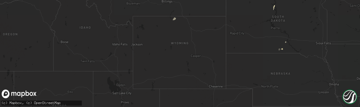 Hail map in Wyoming on June 21, 2025
