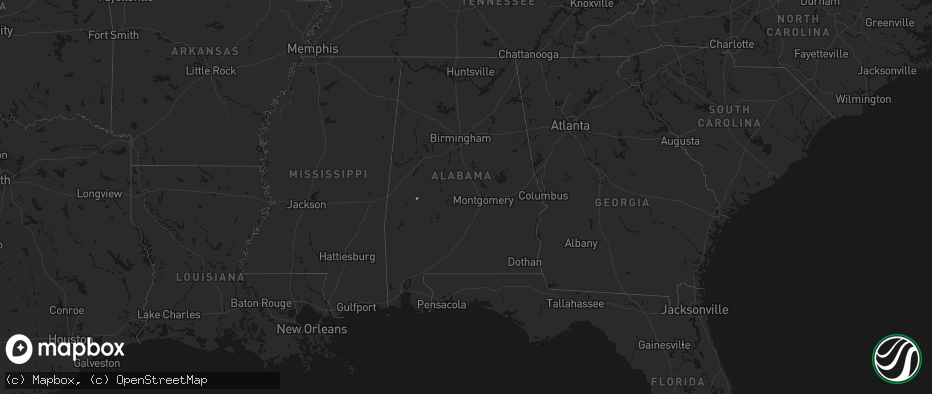 Hail map in Alabama on June 21, 2026