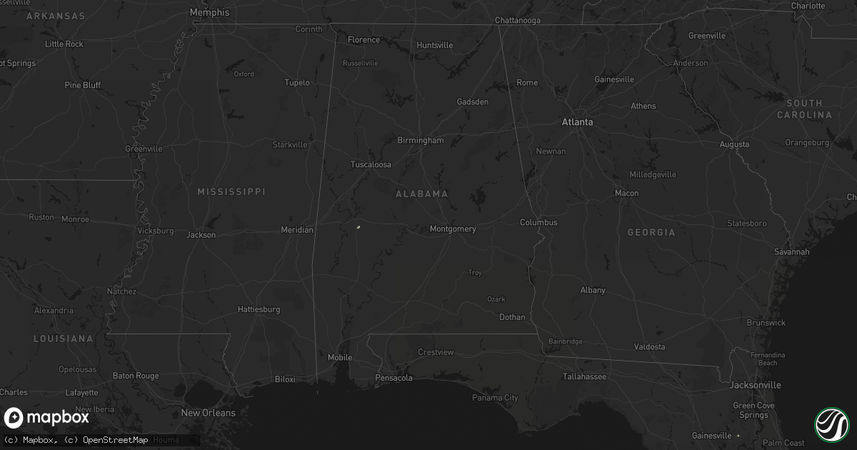 Hail map in Alabama on June 21, 2026