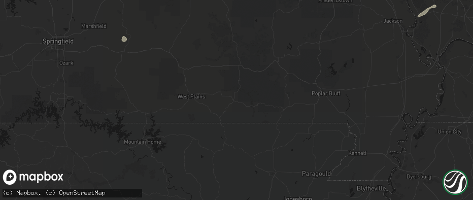 Hail map in Alton, MO on June 21, 2026
