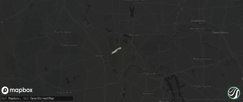 Hail map in Anna, IL on June 21, 2026
