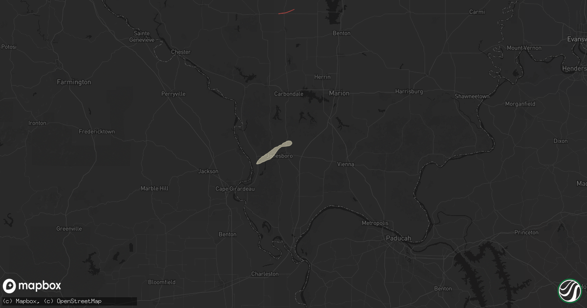 Hail map in Anna, IL on June 21, 2026