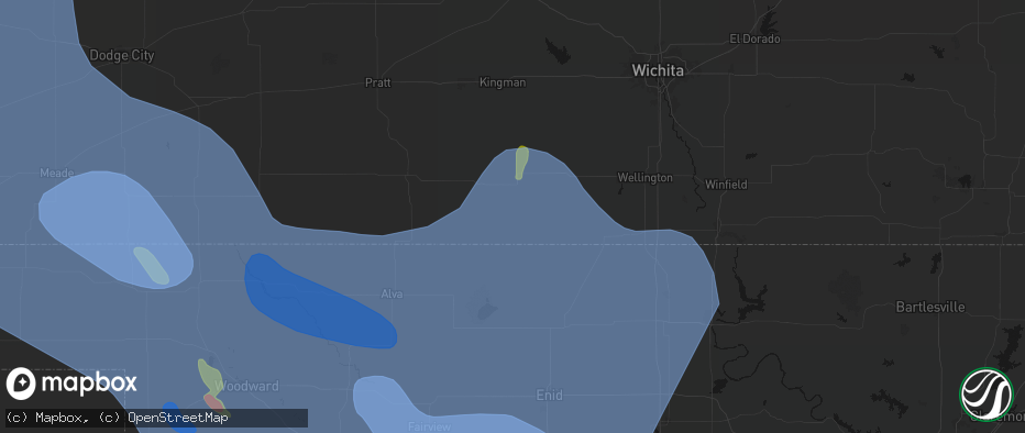 Hail map in Anthony, KS on June 21, 2026