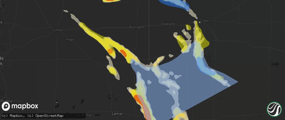Hail map in Arapahoe, CO on June 21, 2026