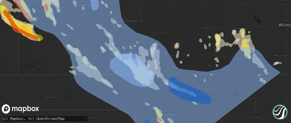 Hail map in Ashland, KS on June 21, 2026