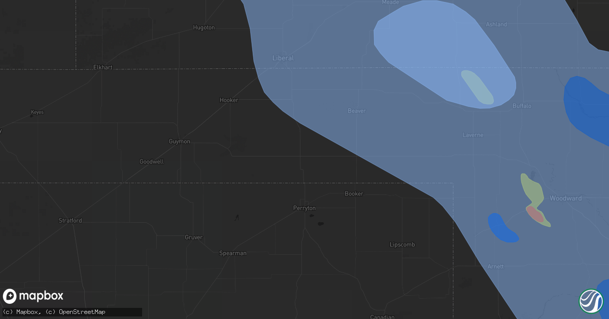 Hail map in Balko, OK on June 21, 2026