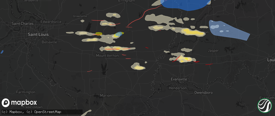 Hail map in Barnhill, IL on June 21, 2026
