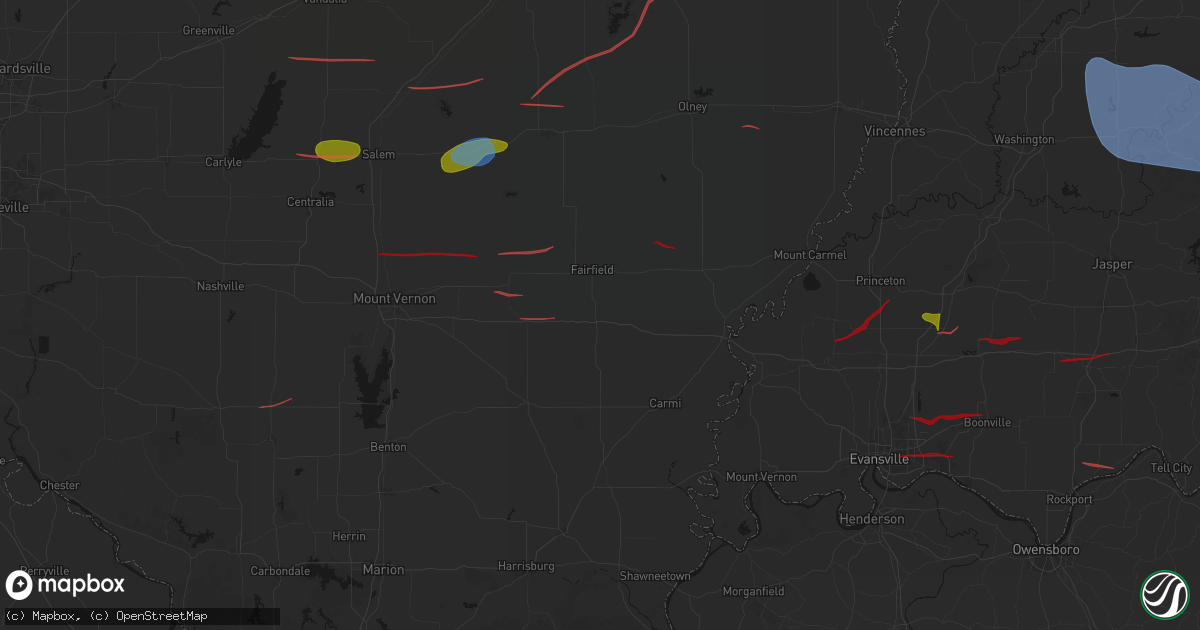 Hail map in Barnhill, IL on June 21, 2026