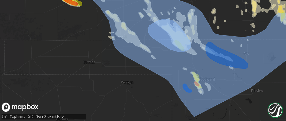 Hail map in Beaver, OK on June 21, 2026