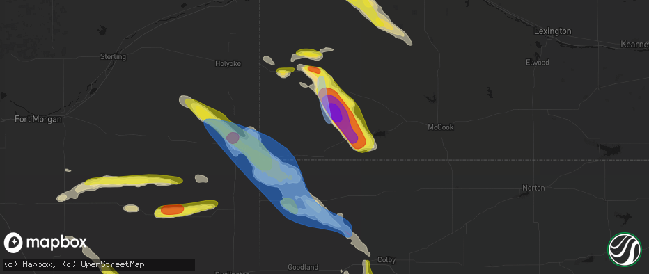 Hail map in Benkelman, NE on June 21, 2026