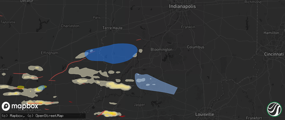 Hail map in Bloomfield, IN on June 21, 2026