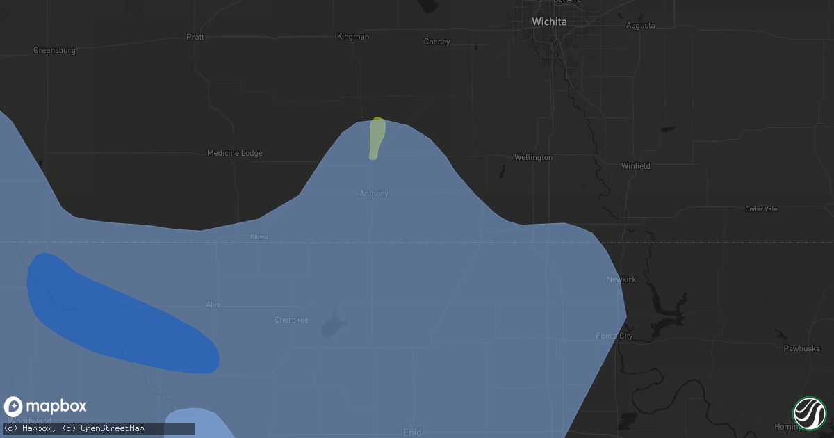 Hail map in Bluff City, KS on June 21, 2026