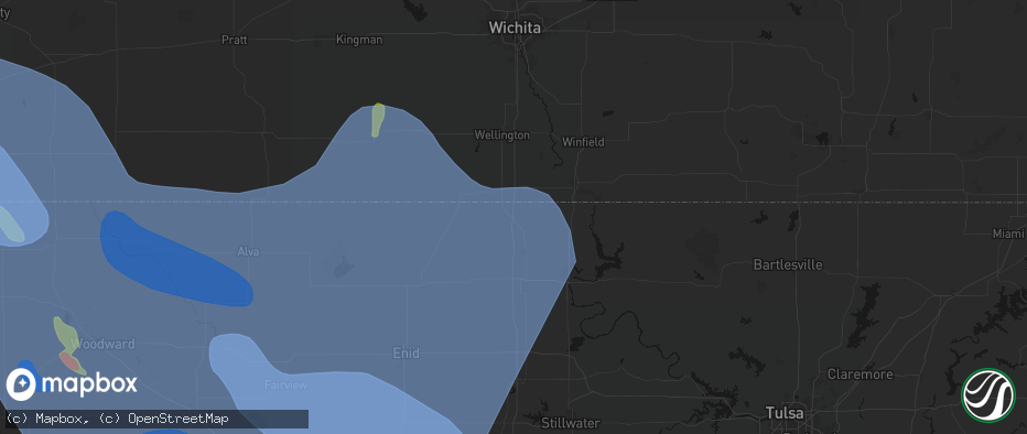 Hail map in Braman, OK on June 21, 2026