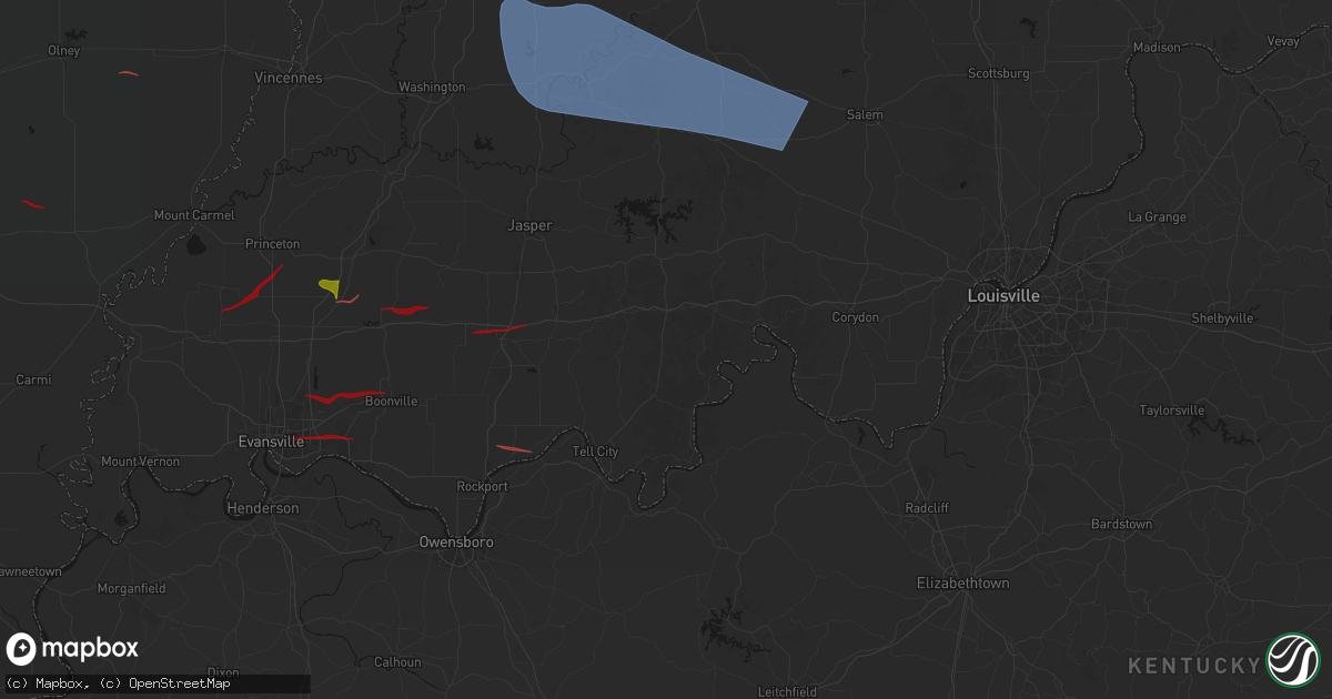 Hail map in Branchville, IN on June 21, 2026
