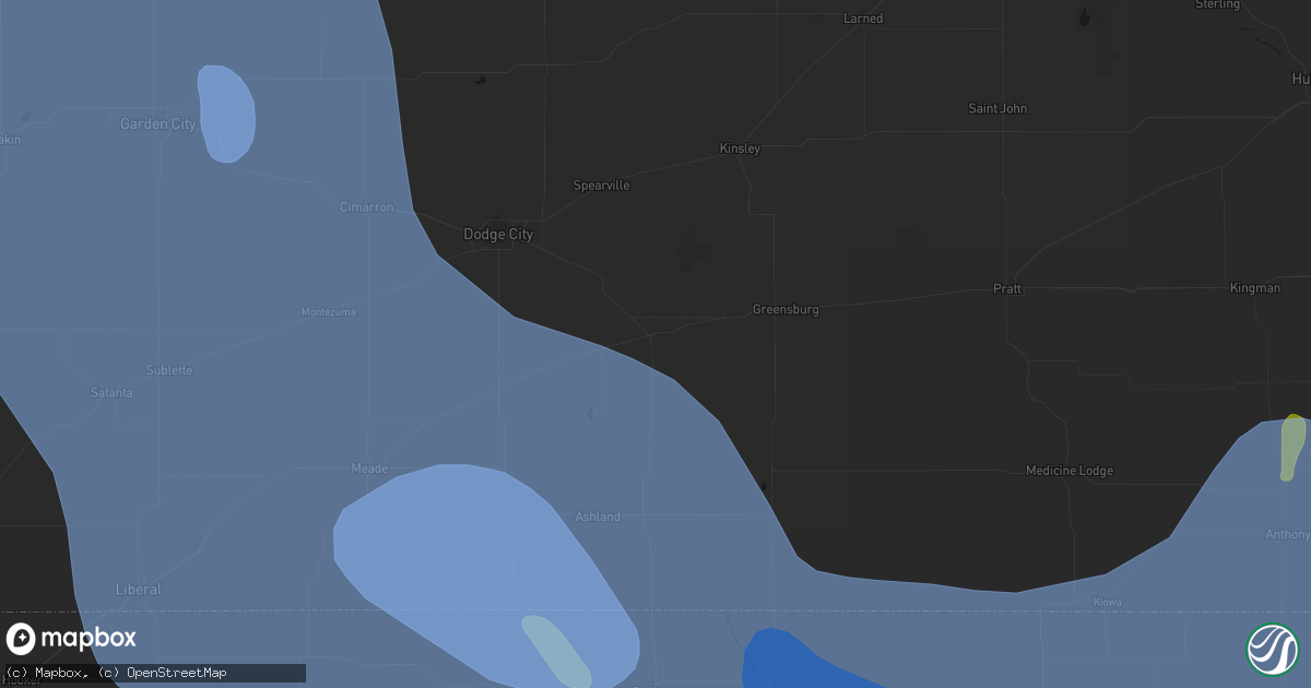 Hail map in Bucklin, KS on June 21, 2026