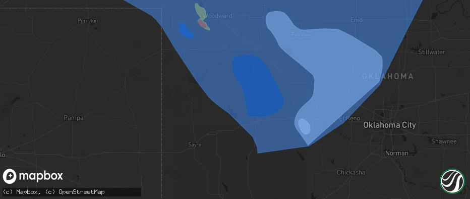 Hail map in Butler, OK on June 21, 2026