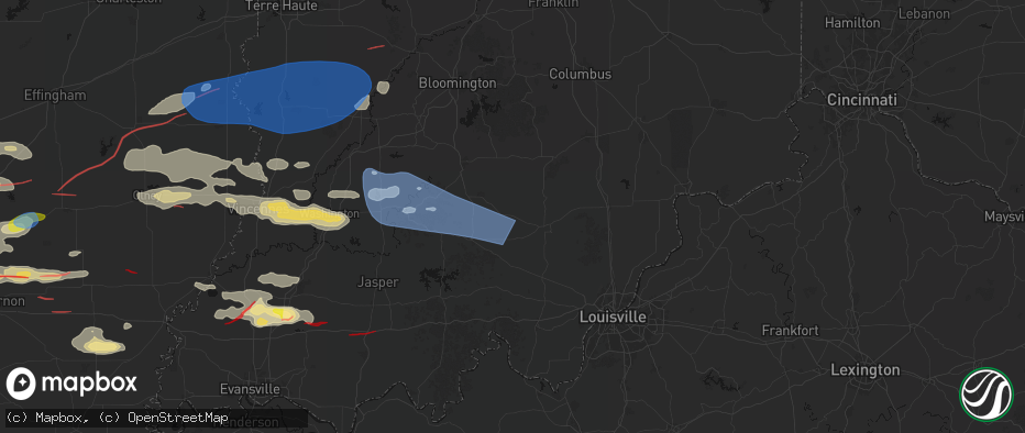 Hail map in Campbellsburg, IN on June 21, 2026