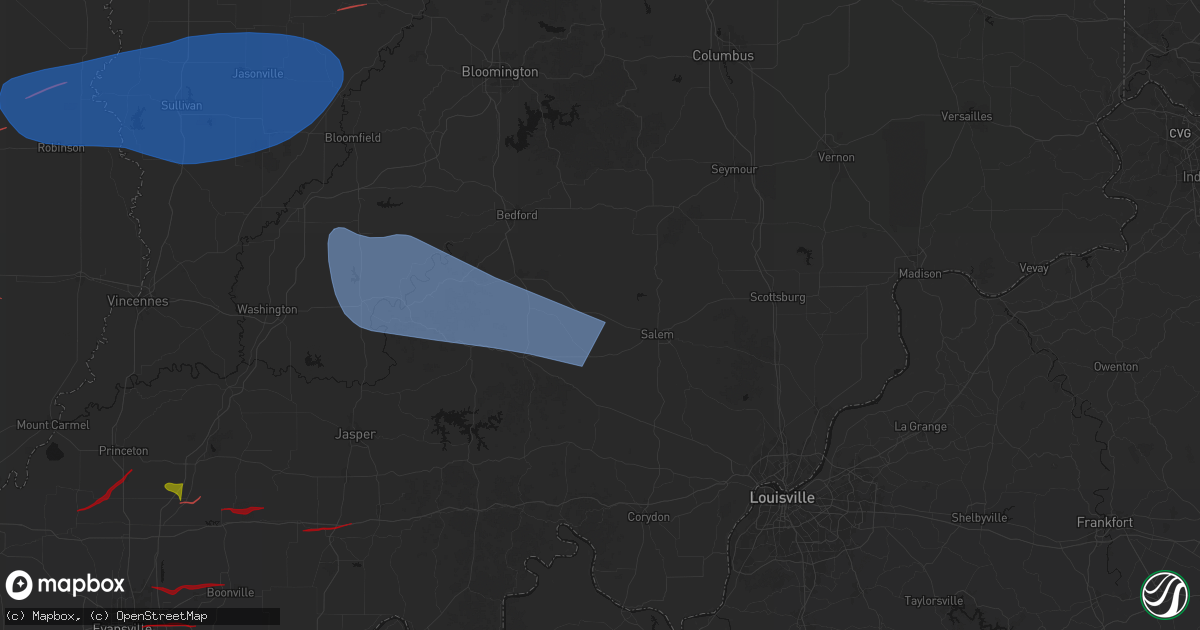 Hail map in Campbellsburg, IN on June 21, 2026