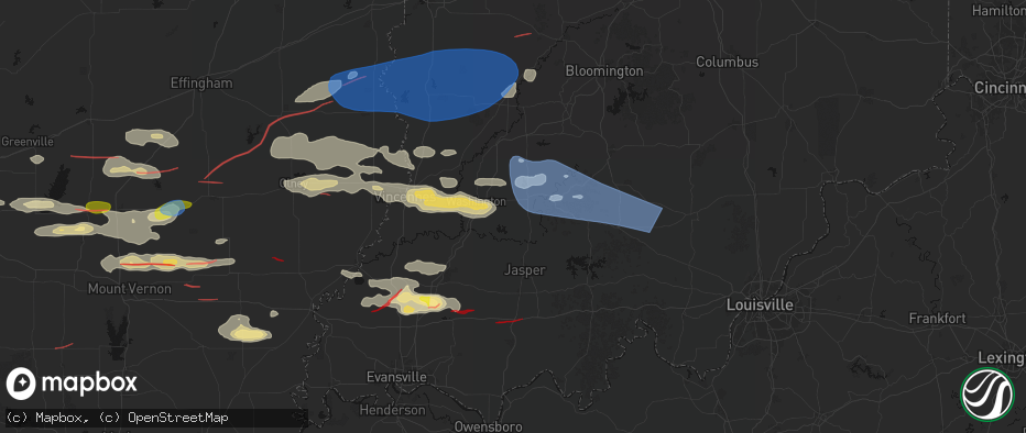 Hail map in Cannelburg, IN on June 21, 2026