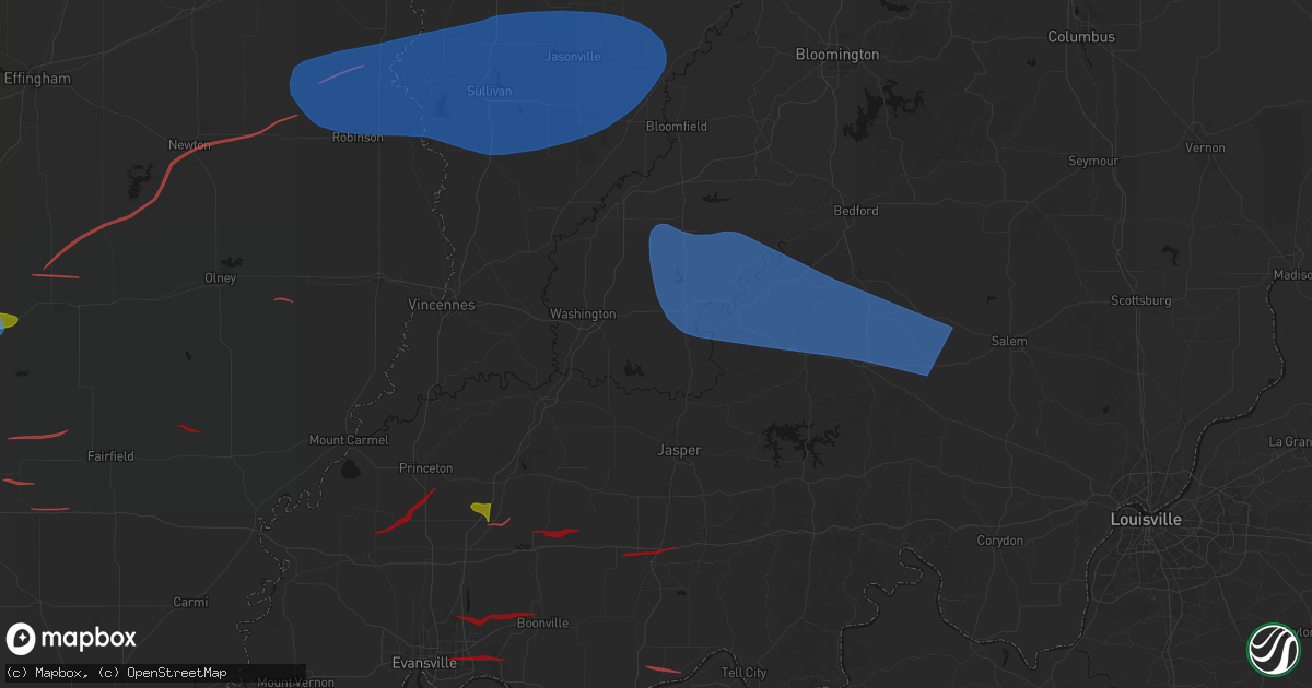 Hail map in Cannelburg, IN on June 21, 2026