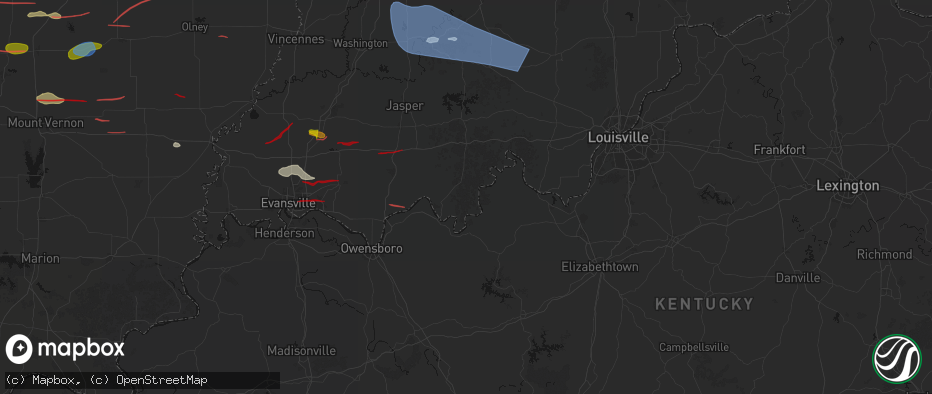 Hail map in Cannelton, IN on June 21, 2026
