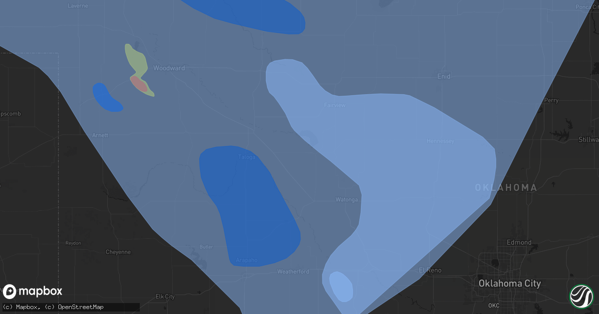 Hail map in Canton, OK on June 21, 2026