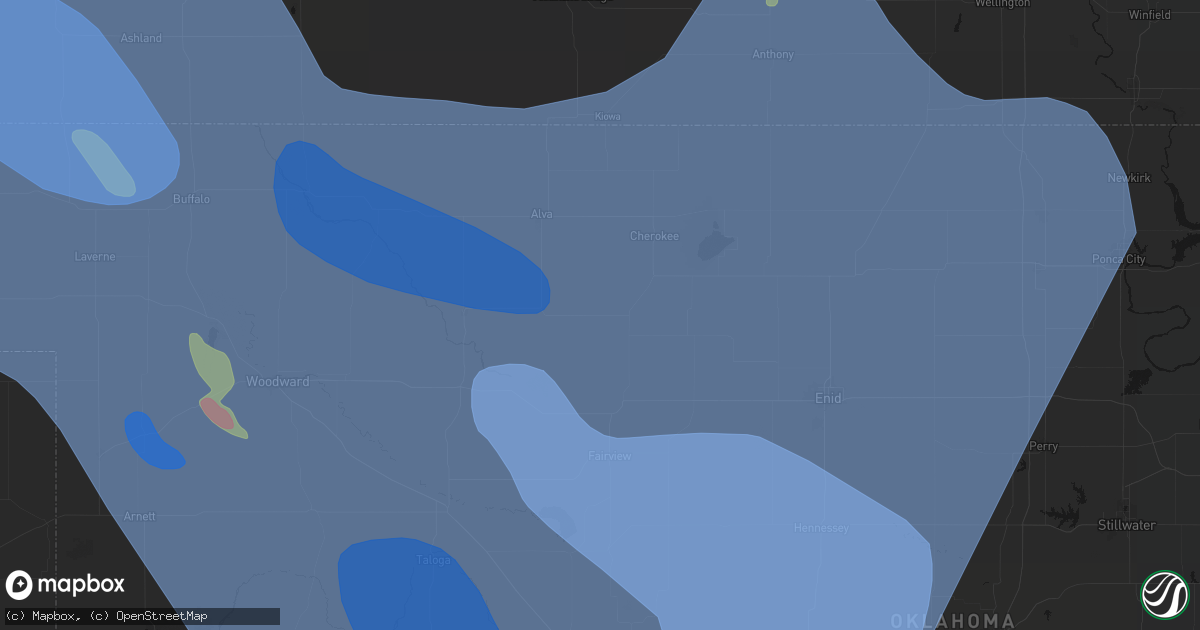 Hail map in Carmen, OK on June 21, 2026