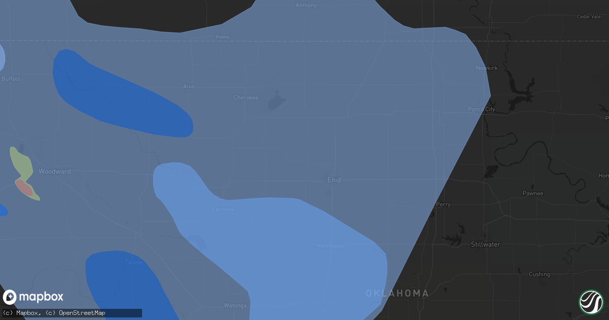 Hail map in Carrier, OK on June 21, 2026