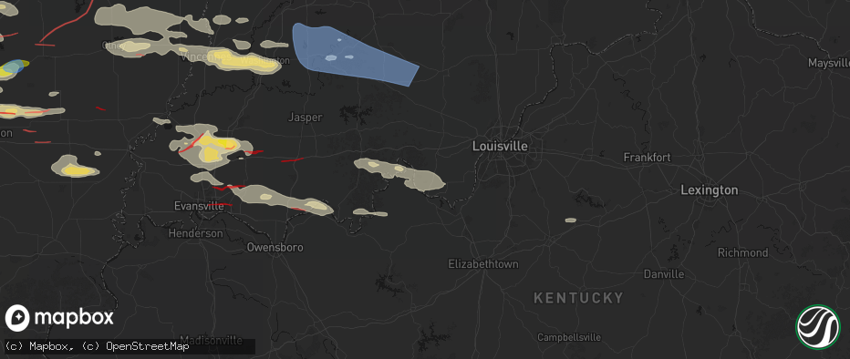 Hail map in Central, IN on June 21, 2026