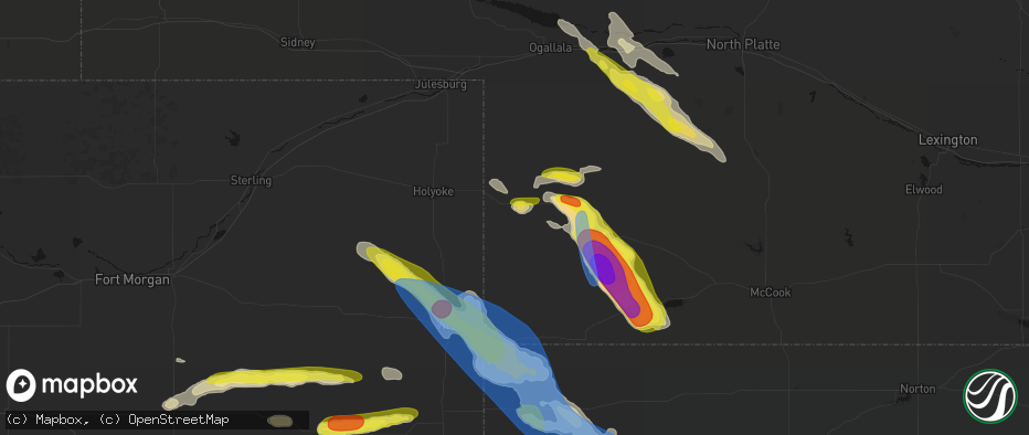 Hail map in Champion, NE on June 21, 2026