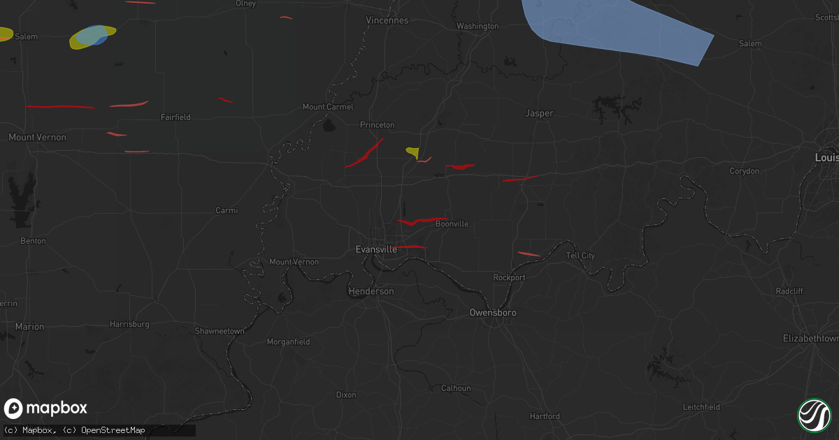 Hail map in Chandler, IN on June 21, 2026
