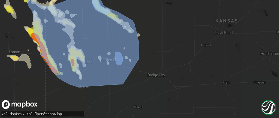 Hail map in Cimarron, KS on June 21, 2026