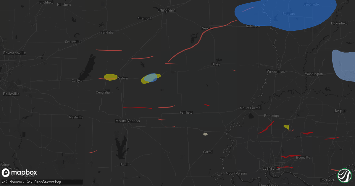 Hail map in Cisne, IL on June 21, 2026