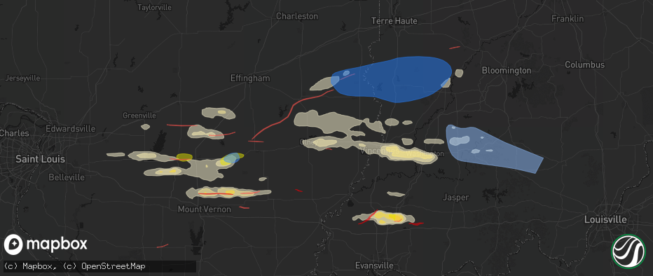 Hail map in Claremont, IL on June 21, 2026