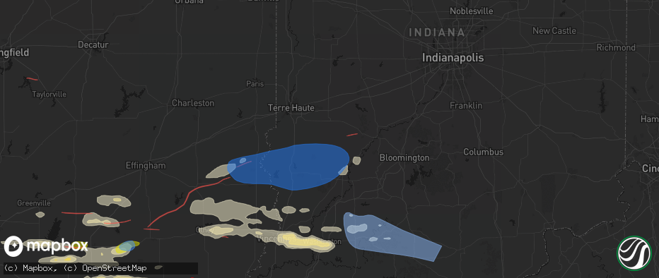 Hail map in Clay City, IN on June 21, 2026