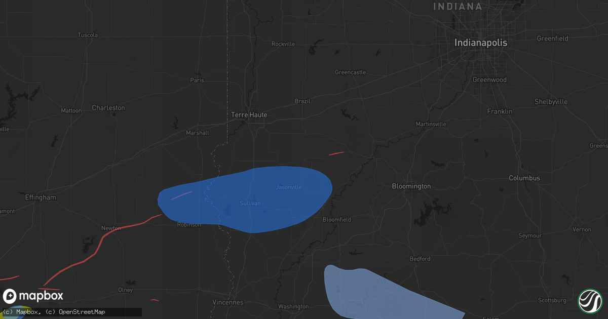 Hail map in Clay City, IN on June 21, 2026